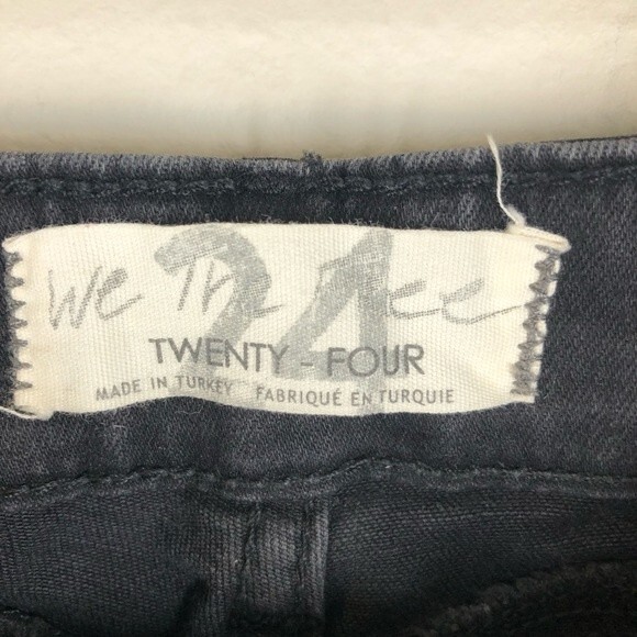 Free People Riley Seamed Skinny Jeans High Rise Washed Black 24 - Picture 6 of 9